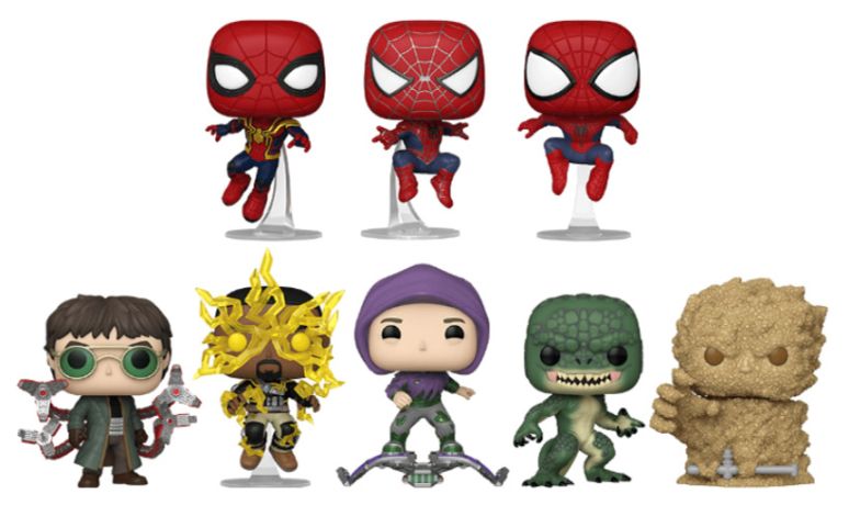 Figurine Funko Pop Spider-Man: No Way Home Spider-Man / Docteur Octopus / Electro / Bouffon vert / Le Lézard / Homme Sable - Pack