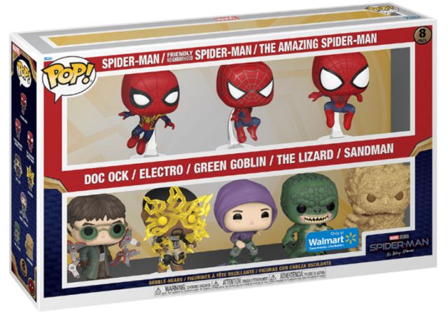 Figurine Funko Pop Spider-Man: No Way Home Spider-Man / Docteur Octopus / Electro / Bouffon vert / Le Lézard / Homme Sable - Pack