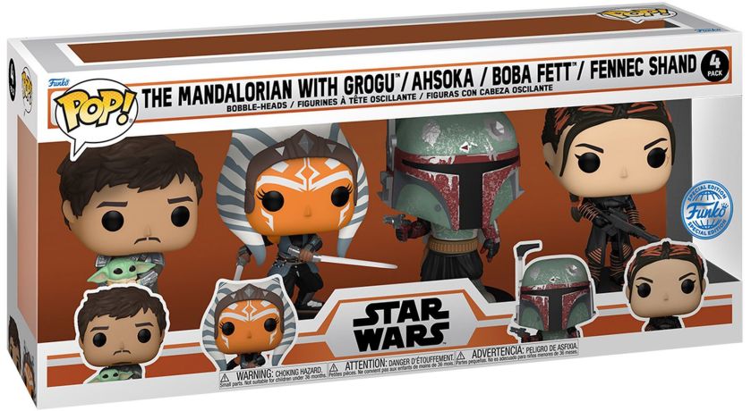 Figurine Funko Pop Star Wars : Le Mandalorien Le Mandalorien avec Grogu / Ahsoka / Boba Fett / Fennec Shand - Pack