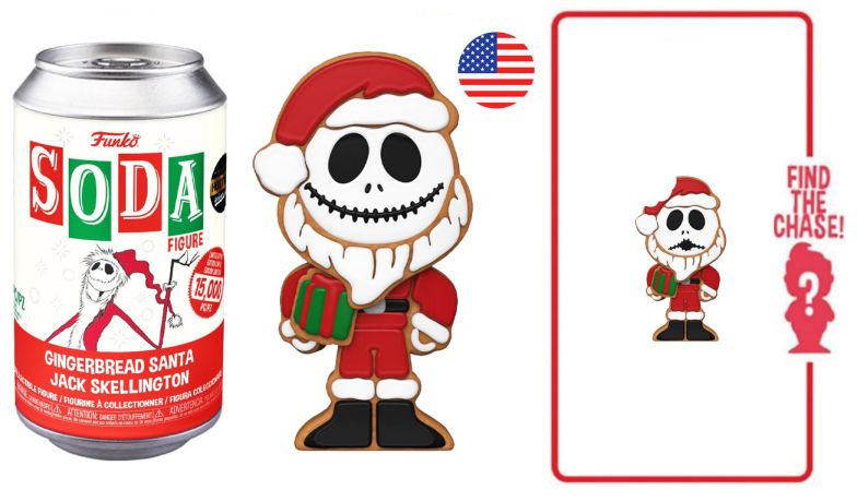 Figurine Funko Soda L'étrange Noël de M. Jack [Disney] Jack Père Noël pain d'épices (Canette Rouge)