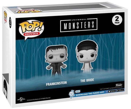 Figurine Funko Pop Universal Monsters Frankenstein et La Fiancée - Pack