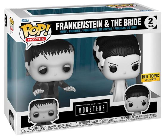 Figurine Funko Pop Universal Monsters Frankenstein et La Fiancée - Pack