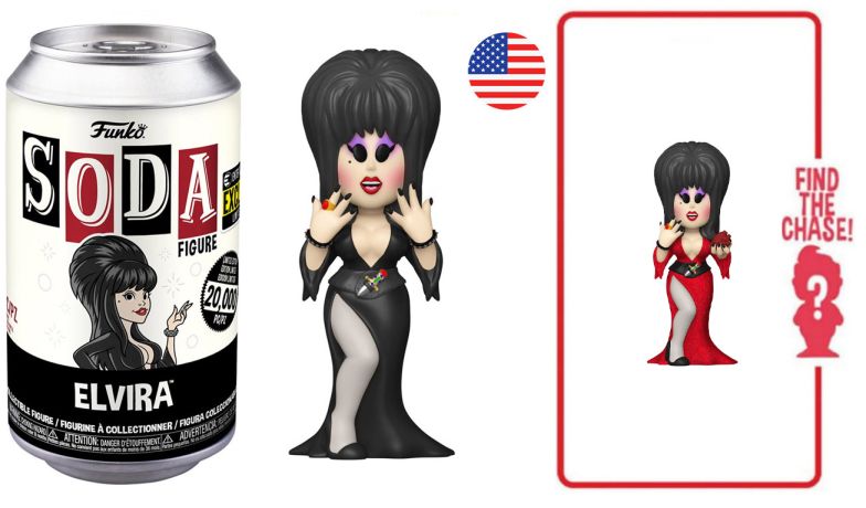 Figurine Funko Soda Elvira, Maîtresse des Ténèbres Elvira (Canette Noire)