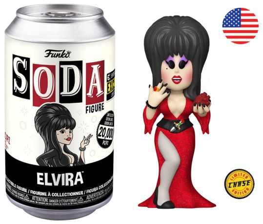 Figurine Funko Soda Elvira, Maîtresse des Ténèbres Elvira (Canette Noire) [Chase]