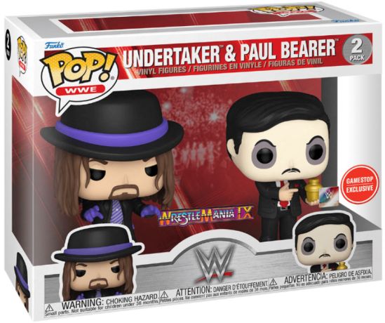 Figurine Funko Pop WWE Undertaker & Paul Bearer (avec Pin) - Pack