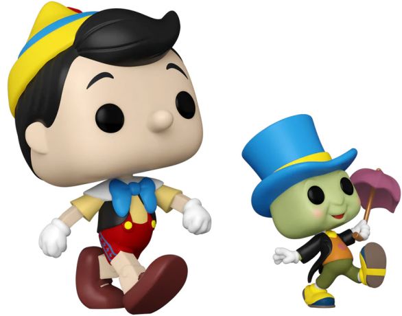 Figurine Funko Pop 100 ans de Disney #08 Pinocchio & Jiminy Cricket - Movie Poster