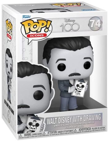 Figurine Pop 100 ans de Disney #74 pas cher : Walt Disney avec dessin