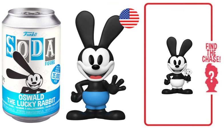 Figurine Funko Soda Disney Oswald le lapin chanceux (Canette Bleue)