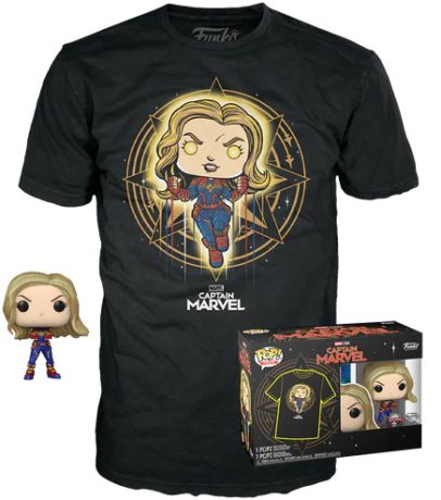 Figurine Funko Pop Captain Marvel [Marvel] #427 Captain Marvel (Diamant) - T-Shirt