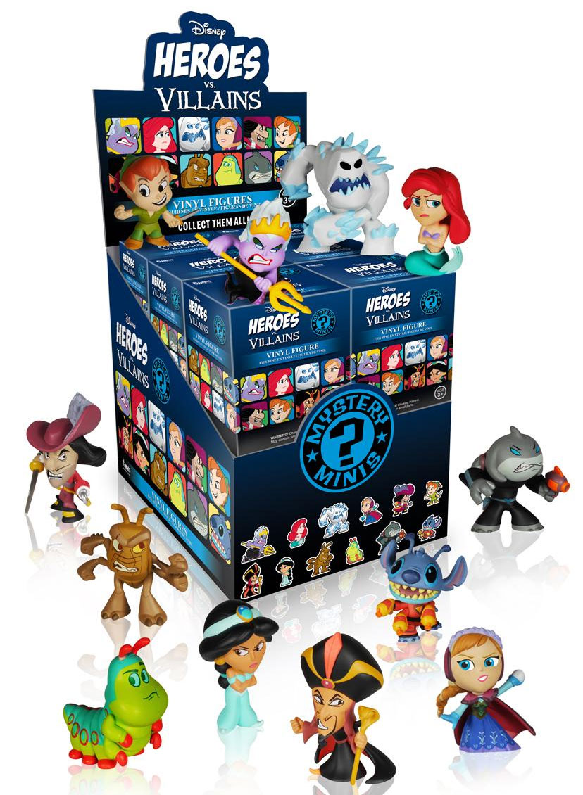 Figurine Mystery Minis Disney pas cher : H?�ros vs m?�chants - 12 Figurines