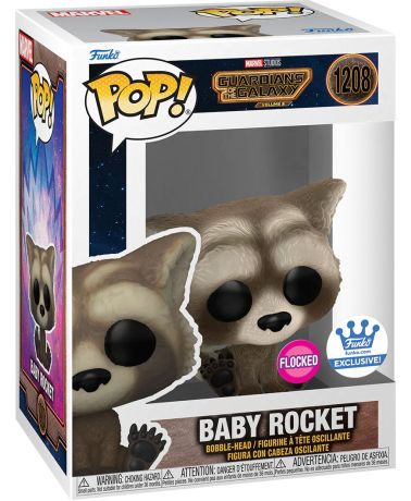 Figurine Funko Pop Les Gardiens de la Galaxie Vol. 3 [Marvel] #1208 Bébé Rocket - Flocked