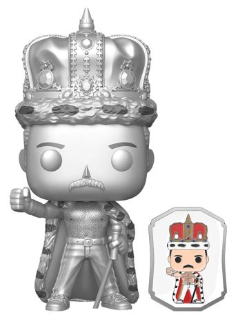 Figurine Funko Pop Queen #184 Freddie Mercury avec Pin (Argent)