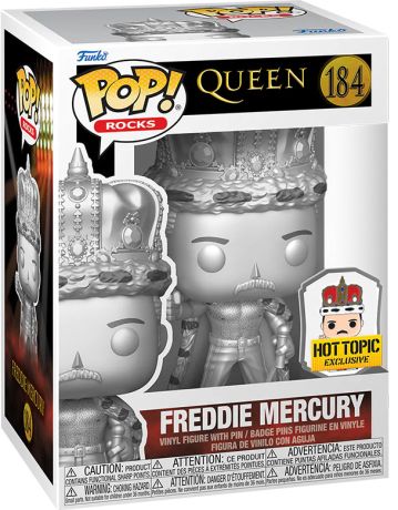 Figurine Funko Pop Queen #184 Freddie Mercury avec Pin (Argent)