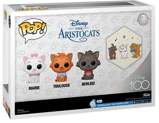 Figurine Funko Pop 100 ans de Disney Marie / Toulouse / Berlioz - Pack