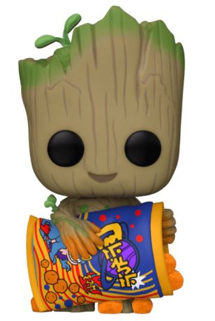 Figurine Funko Pop Je s'appelle Groot [Marvel] #1196 Groot avec cheese puffs - Flocked