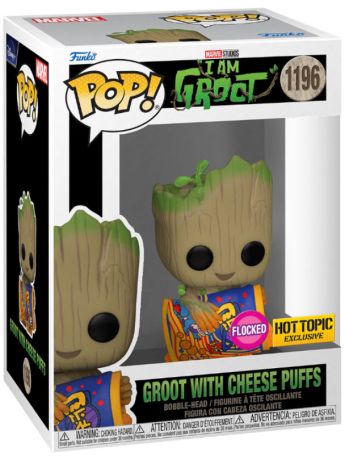 Figurine Funko Pop Je s'appelle Groot [Marvel] #1196 Groot avec cheese puffs - Flocked