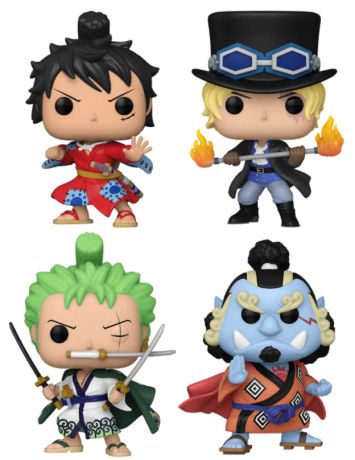 Figurine Funko Pop One Piece Luffytaro / Sabo / Zoro / Jinbe - Pack