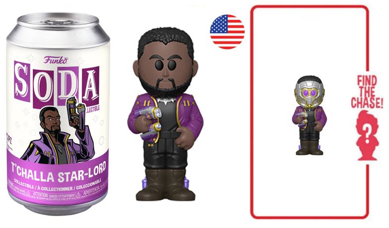 Figurine Funko Soda Marvel What If...? T'Challa Star-Lord (Canette Rose)