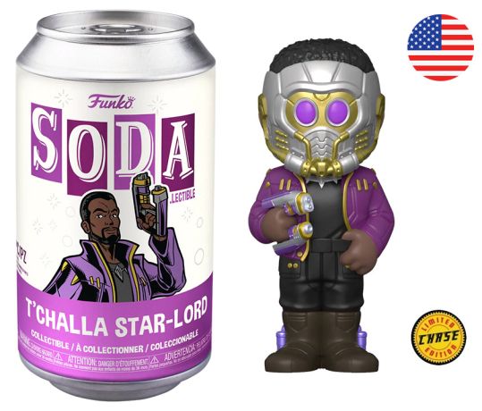 Figurine Funko Soda Marvel What If...? T'Challa Star-Lord (Canette Rose) [Chase]