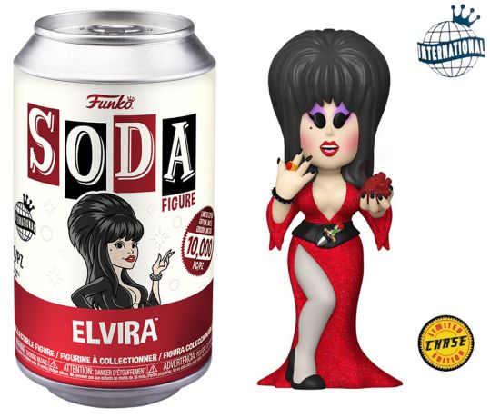 Figurine Funko Soda Elvira, Maîtresse des Ténèbres Elvira (Canette Rouge) [Chase]