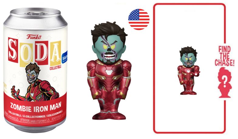 Figurine Funko Soda Marvel What If...? Iron Man Zombie (Canette Rouge)
