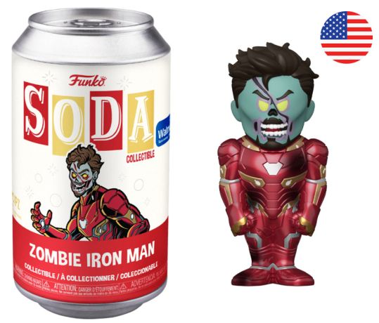 Figurine Funko Soda Marvel What If...? Iron Man Zombie (Canette Rouge)