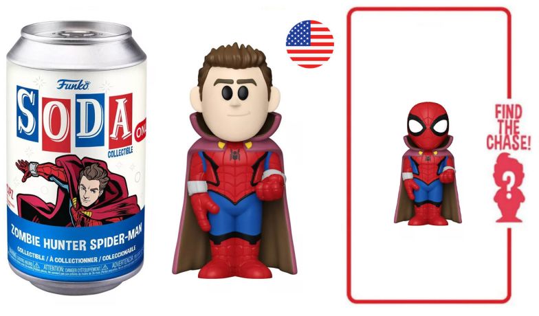 Figurine Funko Soda Marvel What If...? Zombie Hunter Spider-Man (Canette Bleue)