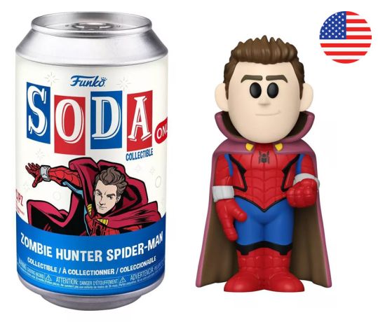 Figurine Funko Soda Marvel What If...? Zombie Hunter Spider-Man (Canette Bleue)