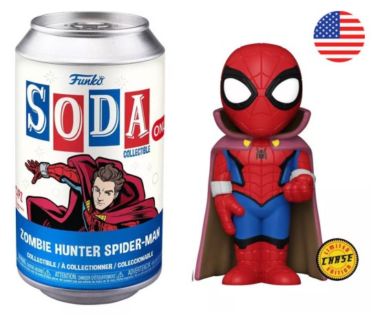 Figurine Funko Soda Marvel What If...? Zombie Hunter Spider-Man (Canette Bleue) [Chase]