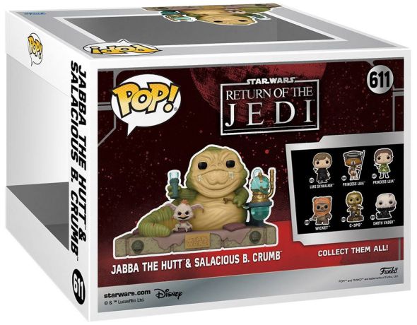 Figurine Funko Pop Star Wars 6 : Le Retour du Jedi #611 Jabba le Hutt & Salacious B. Crumb