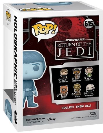 Figurine Funko Pop Star Wars 6 : Le Retour du Jedi #615 Luke Skywalker Holographique - Glow in the Dark