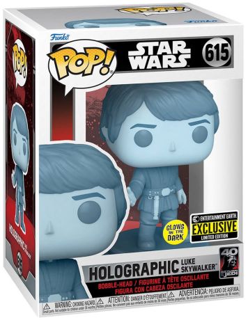 Figurine Funko Pop Star Wars 6 : Le Retour du Jedi #615 Luke Skywalker Holographique - Glow in the Dark