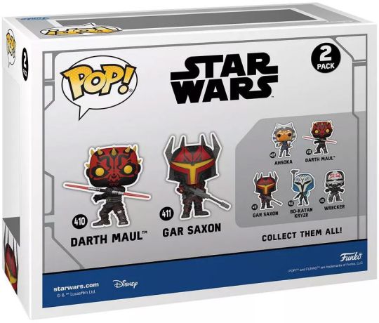 Figurine Funko Pop Star Wars : The Clone Wars Dark Maul et Gar Saxon - Pack