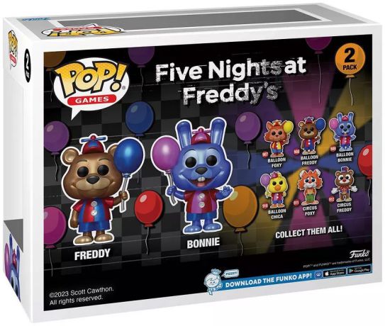 Figurine Funko Pop Five Nights at Freddy's Freddy Ballon et Bonnie Ballon - Pack