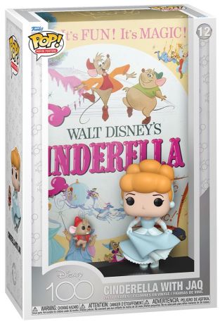 Figurine Funko Pop 100 ans de Disney #12 Cendrillon avec Jac - Movie Poster