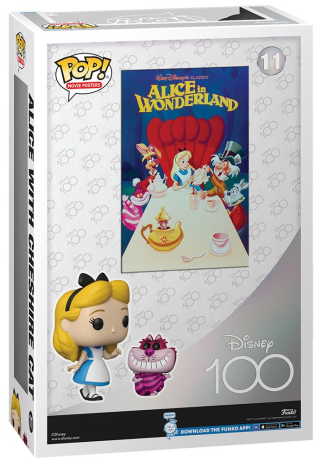 Figurine Funko Pop 100 ans de Disney #11 Alice avec le Chat du Cheshire - Movie Poster