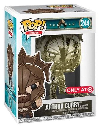 Figurine Funko Pop Aquaman [DC] #244 Arthur Curry en gladiateur - Chromé Or