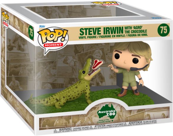 Figurine Funko Pop Australia zoo #75 Steve Irwin avec ‘Agro’ le Crocodile - Moment