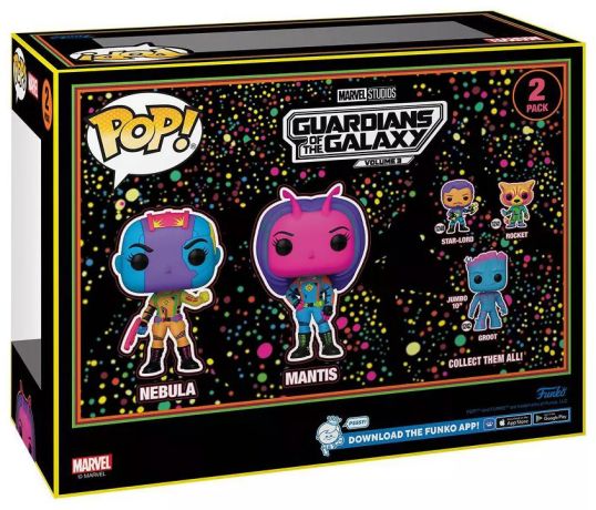 Figurine Funko Pop Les Gardiens de la Galaxie Vol. 3 [Marvel] Nebula & Mantis (Black Light) - Pack