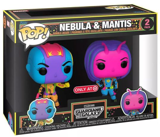 Figurine Funko Pop Les Gardiens de la Galaxie Vol. 3 [Marvel] Nebula & Mantis (Black Light) - Pack
