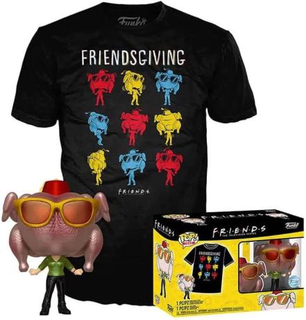 Figurine Funko Pop Friends #706 Monica Geller avec dinde (Métallique) - T-Shirt