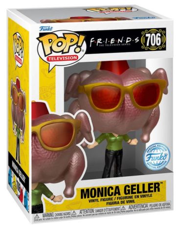 Figurine Funko Pop Friends #706 Monica Geller avec dinde (Métallique) - T-Shirt