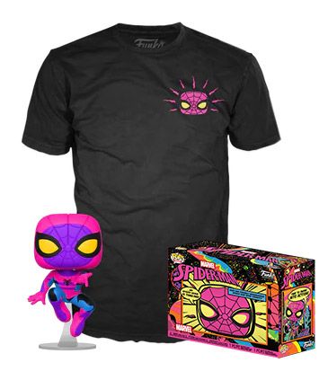 Figurine Funko Pop Marvel Comics #652 Spider-Man (Black Light) - T-Shirt