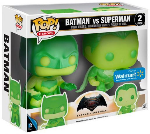 Figurine Funko Pop Batman v Superman : L'Aube de la justice [DC] Batman vs Superman - Brille dans le Noir - 2 Pack