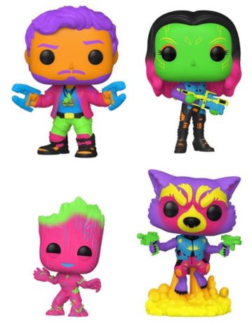 Figurine Funko Pop Les Gardiens de la Galaxie 2 [Marvel] Star-Lord / Gamora / Groot / Rocket - Black Light