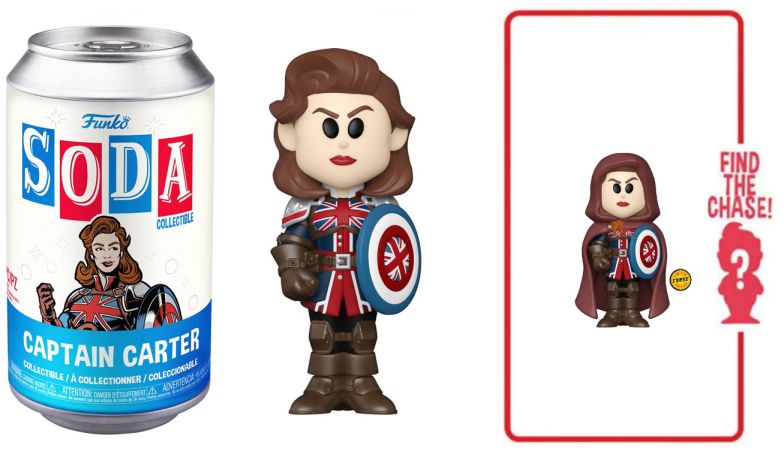 Figurine Funko Soda Marvel What If...? Captain Carter (Canette Bleue)