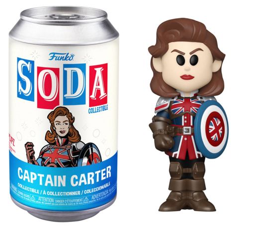Figurine Funko Soda Marvel What If...? Captain Carter (Canette Bleue)