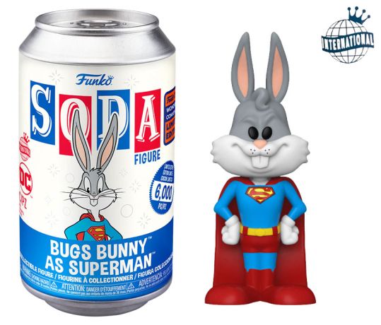 Figurine Funko Soda Looney Tunes Bugs Bunny en Superman (Canette Bleue)