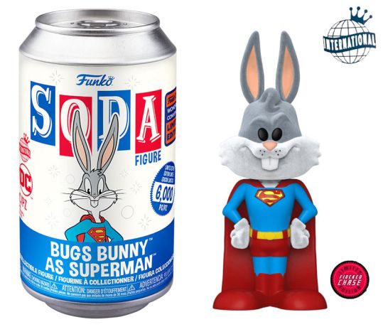 Figurine Funko Soda Looney Tunes Bugs Bunny en Superman (Canette Bleue) [Chase]