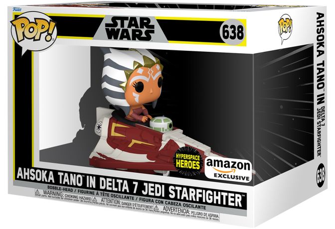 Figurine Funko Pop Star Wars : The Clone Wars #638 Ashoka Tano dans le Chasseur Delta-7 (Hyperspace Heroes)